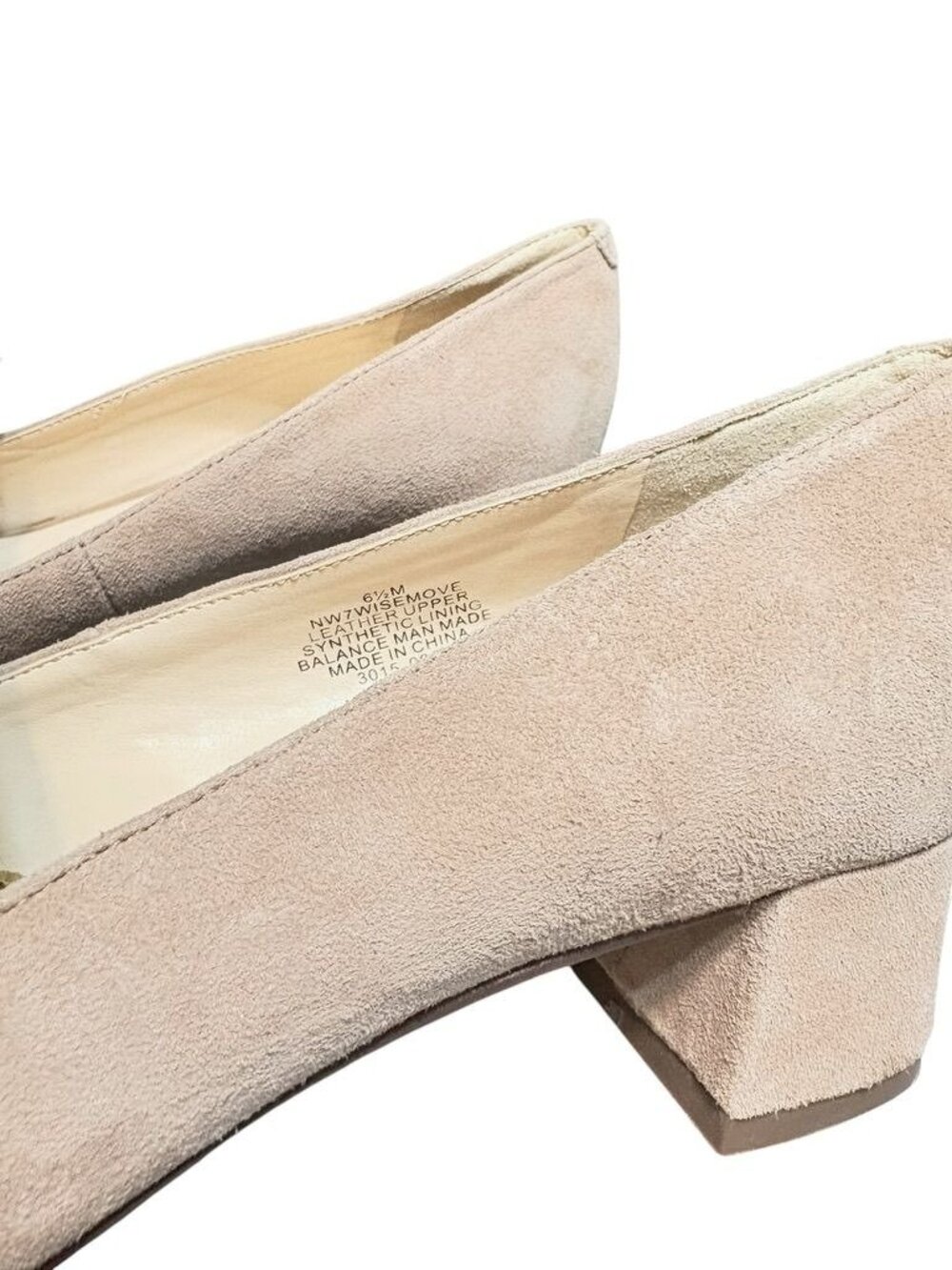 NEW Suede Fringe Pump Pearl Buckle 6.5 Tan Suede Block Heel NWOB Classic Preppy - Picture 3 of 8